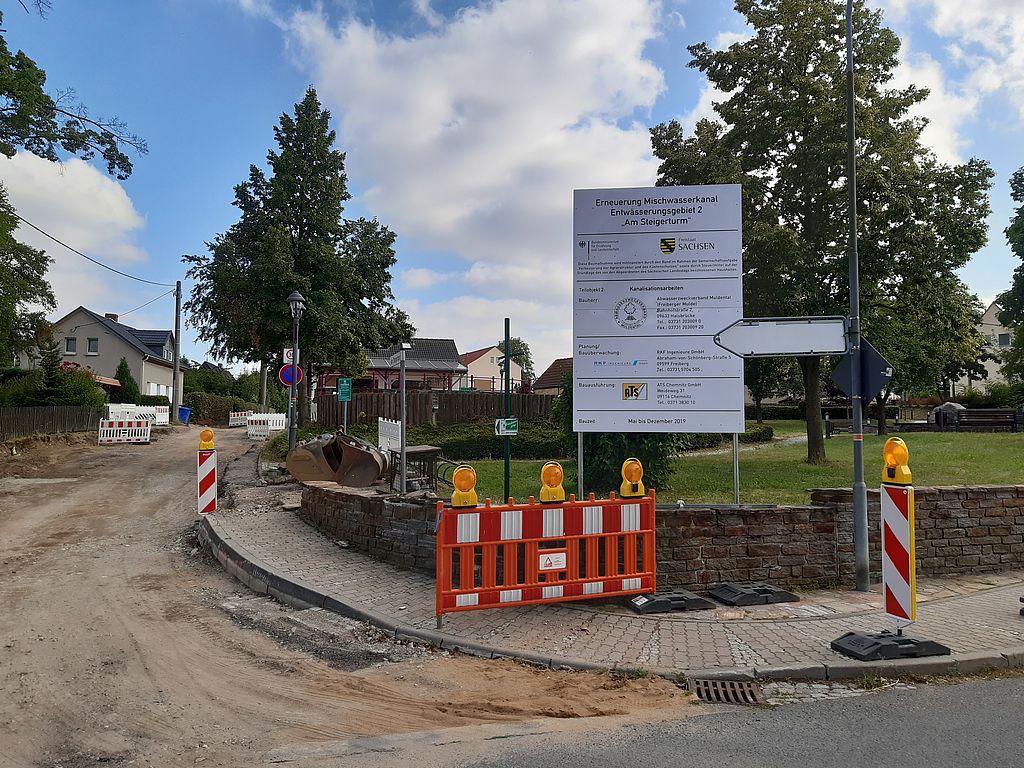 Kanalbaumaßnahme „Am Steigerturm“ in Halsbrücke